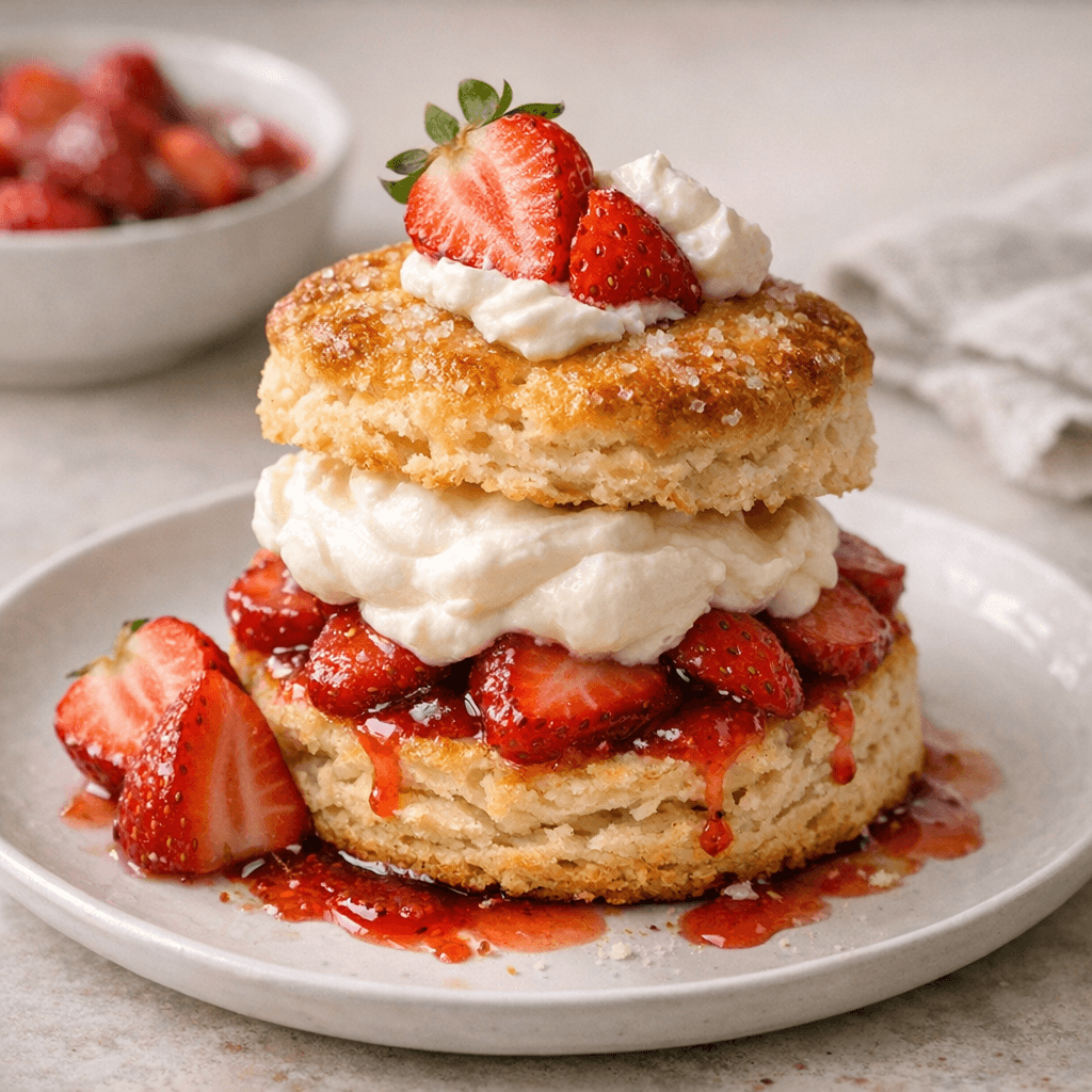 Strawberry Shortcake with Whipped Cream