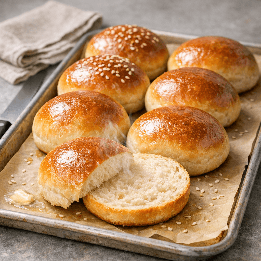 Homemade Burger Buns, Soft and Squishy