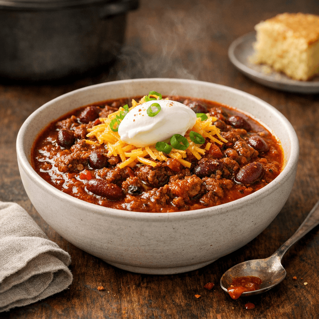 Classic Chili with Beans and Ground Beef